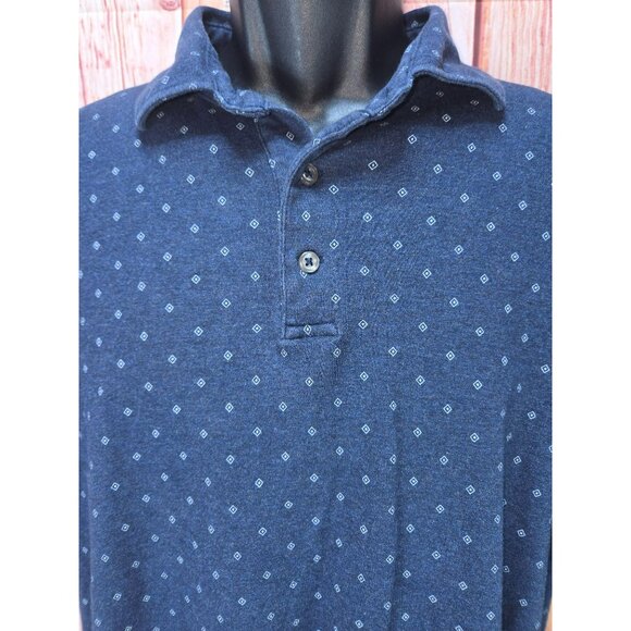 Polo Ralph Lauren Mens Classic Fit Diamond Print Polo XL Navy Blue - Picture 3 of 8